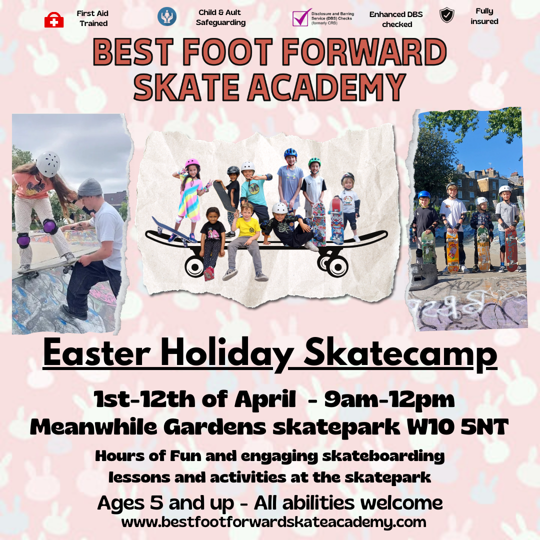 Easter Break Skateboarding Camp for kids - book now for hours of fun