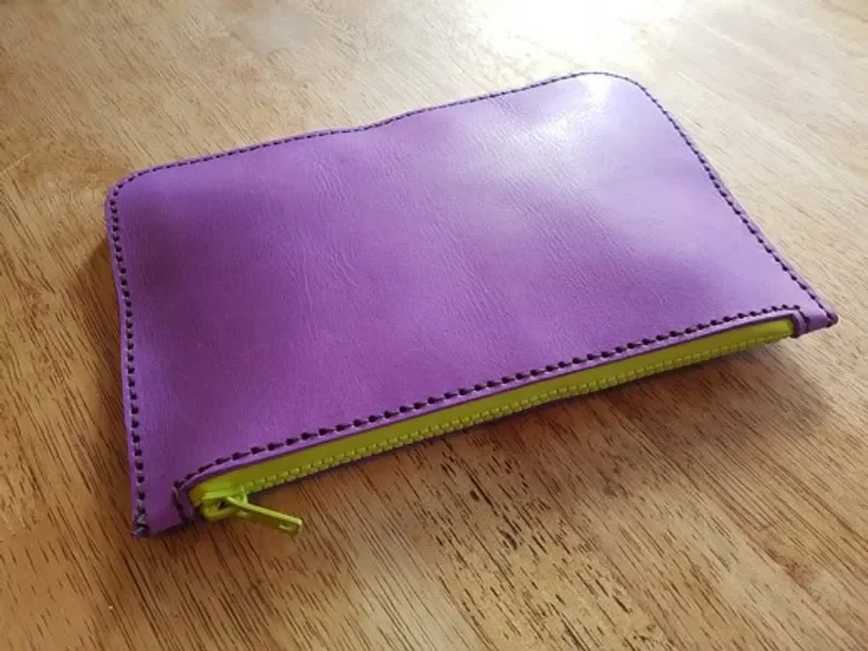 DIY Leather zip pouch kit to make at home