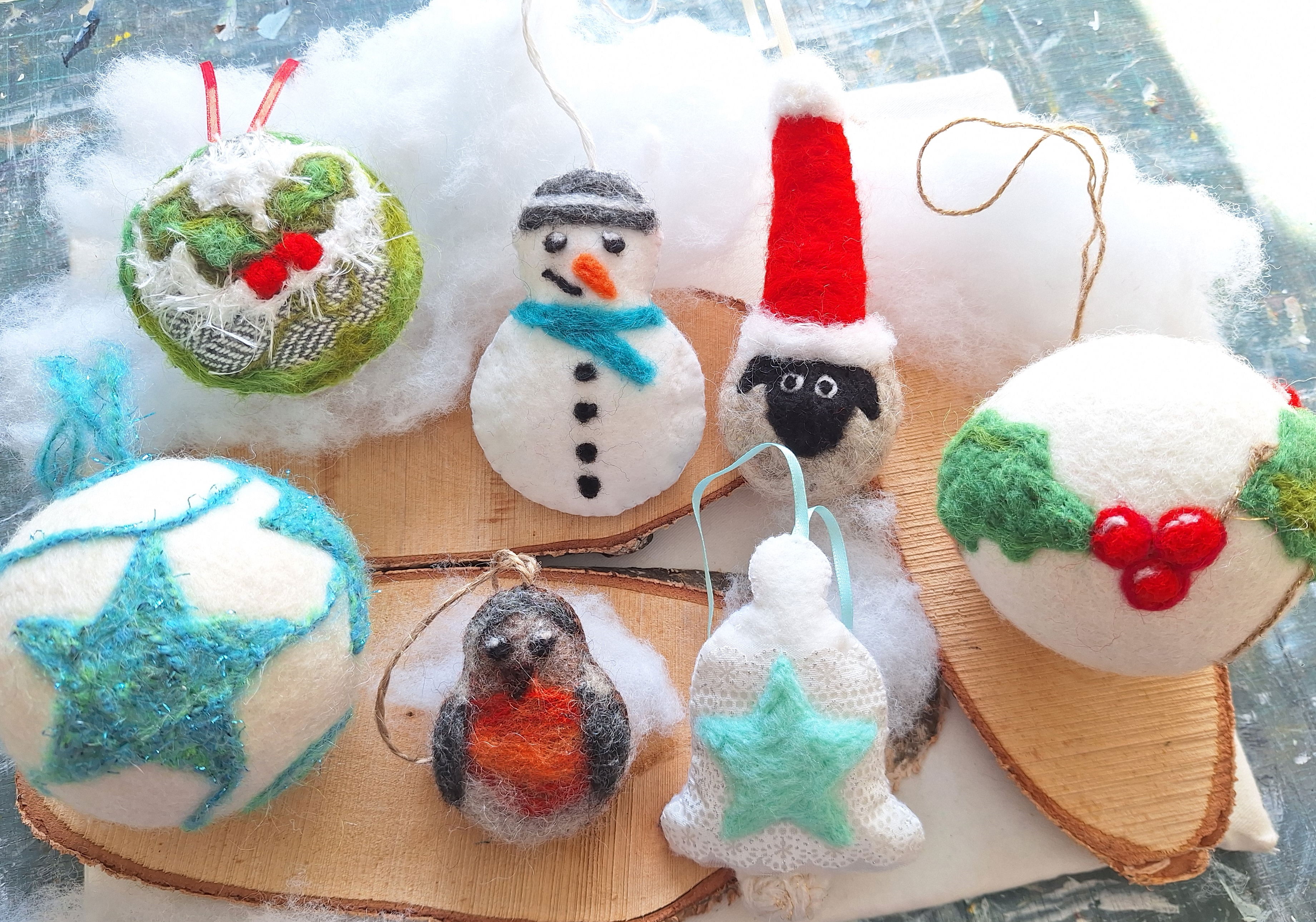 Felted Christmas Decorations. 