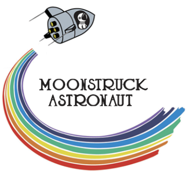 Moonstruck Astronaut theatre company logo
