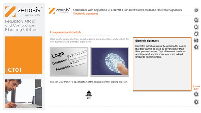 ICT01: Compliance with Regulation 21 CFR Part 11 on Electronic Records and Electronic Signatures