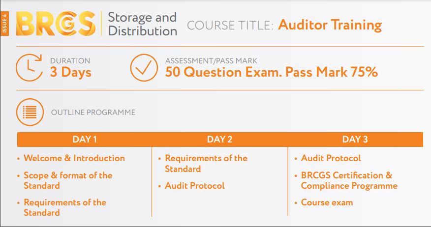 BRCGS Storage & Distribution Auditor Issue 4 (3 Days)