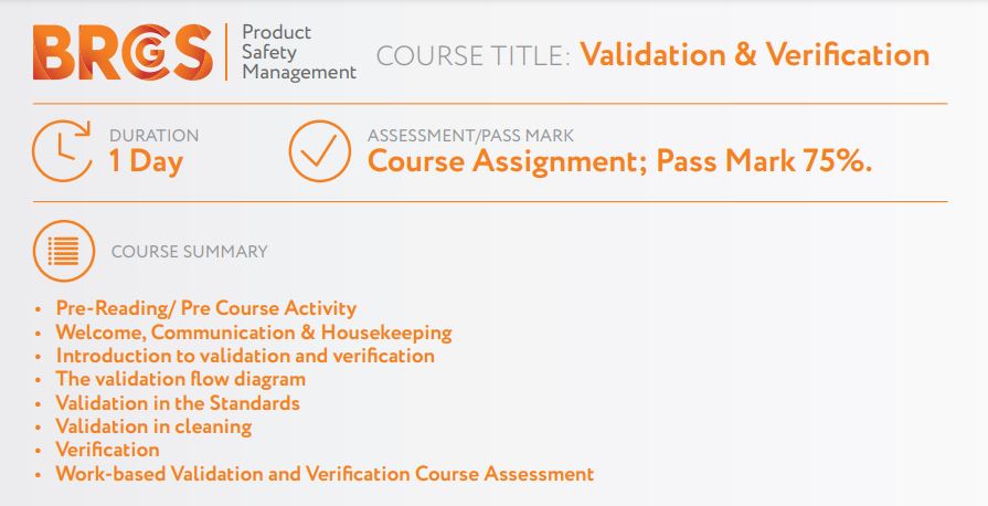 BRCGS Validation & Verification (1 Day)