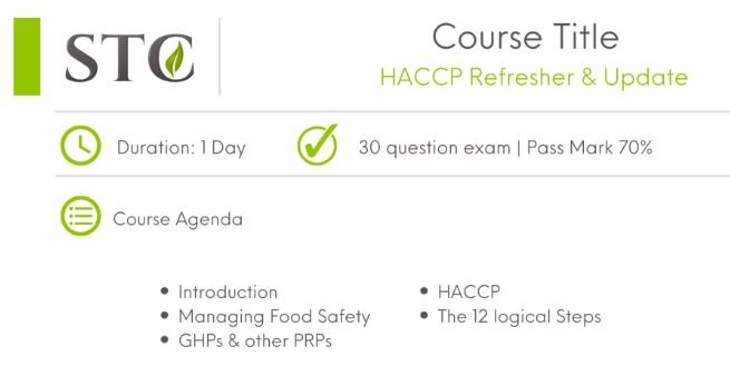 CPD Accredited HACCP & Refresher & Update (1 day)