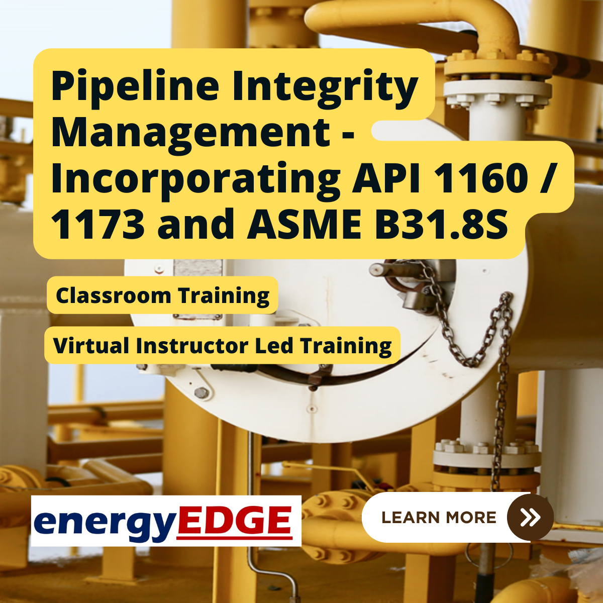 Pipeline Integrity Management – Incorporating API 1160 / 1173 and ASME B31.8S