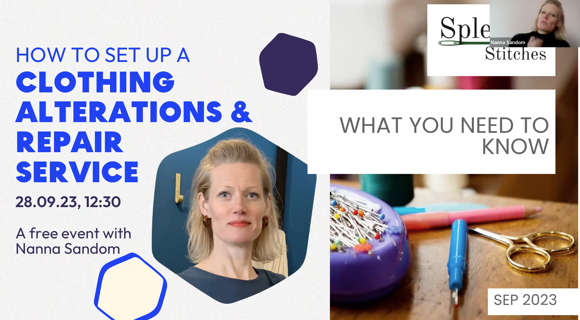 Online Masterclass: Setting up a clothing alterations & repairs service, with Nanna Sandom