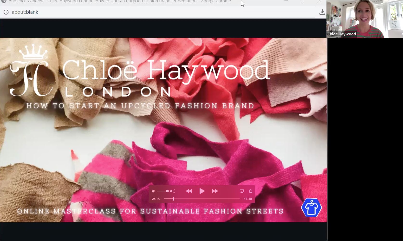 Online Masterclass: How to set up a sustainable fashion brand with Chloe Haywood