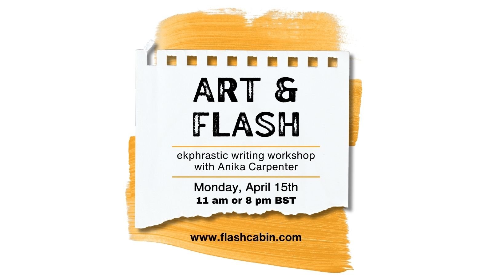 Art & Flash - ekphrastic writing workshops