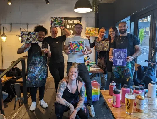 CORPORATE ABSTRACT PAINTING PARTY AND TEAM SOCIAL