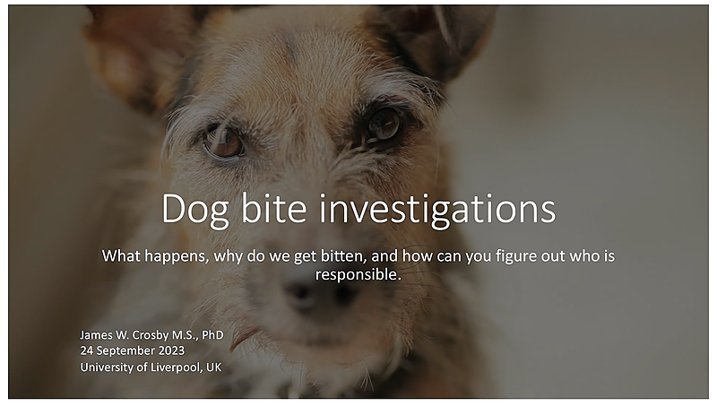 Forensic Dog Bite Investigations with Dr James Crosby