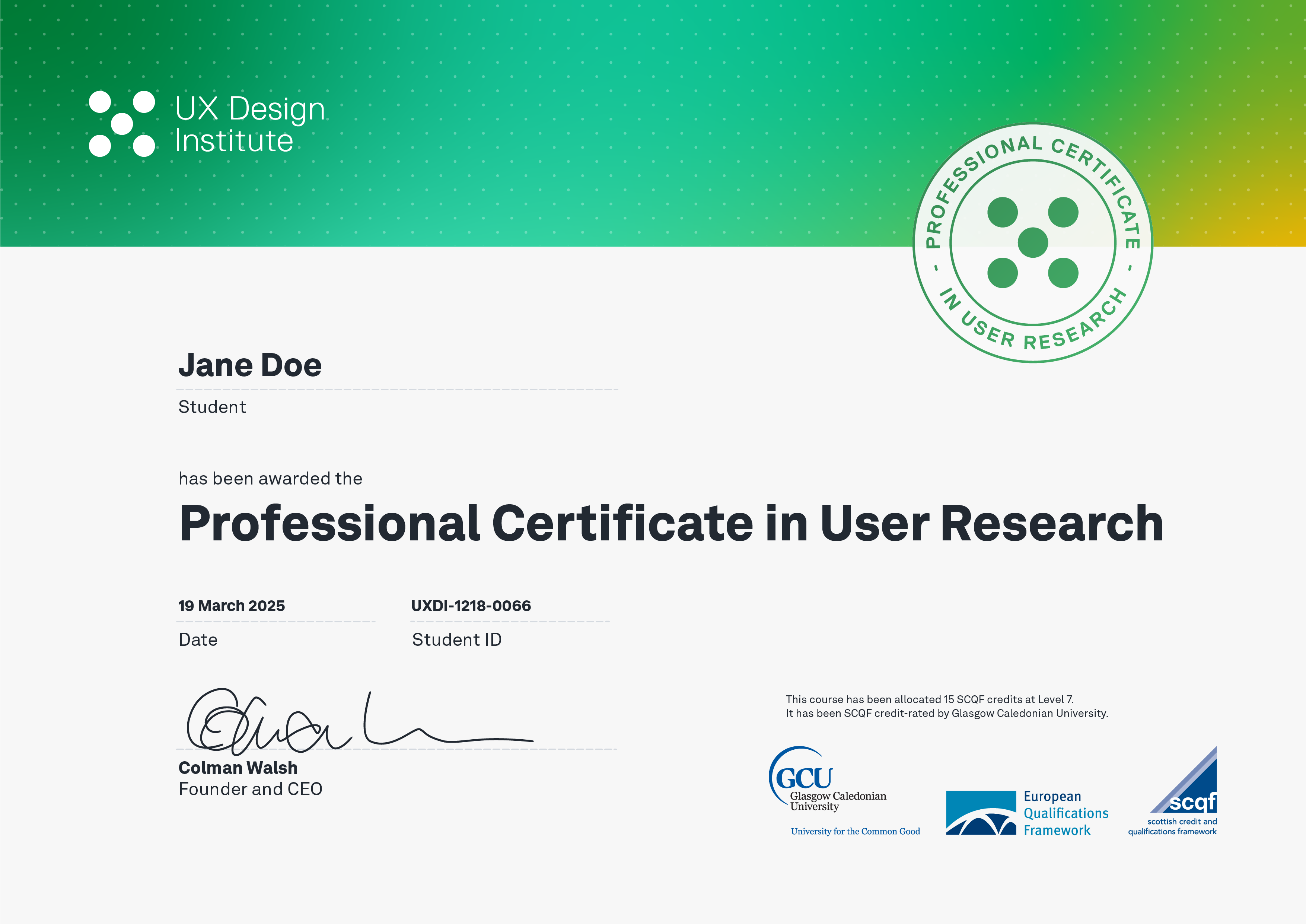 Professional Certificate in User Research