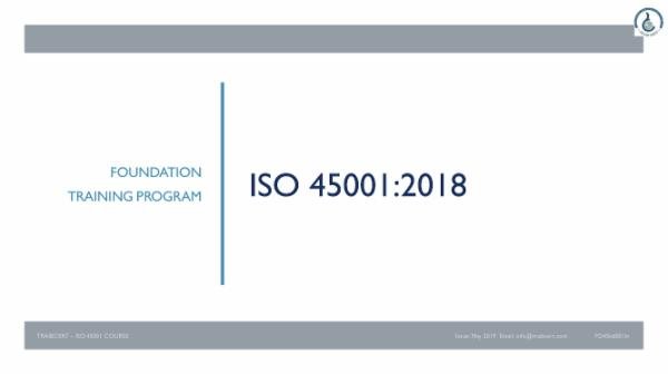 ISO 45001:2018 Foundation Course