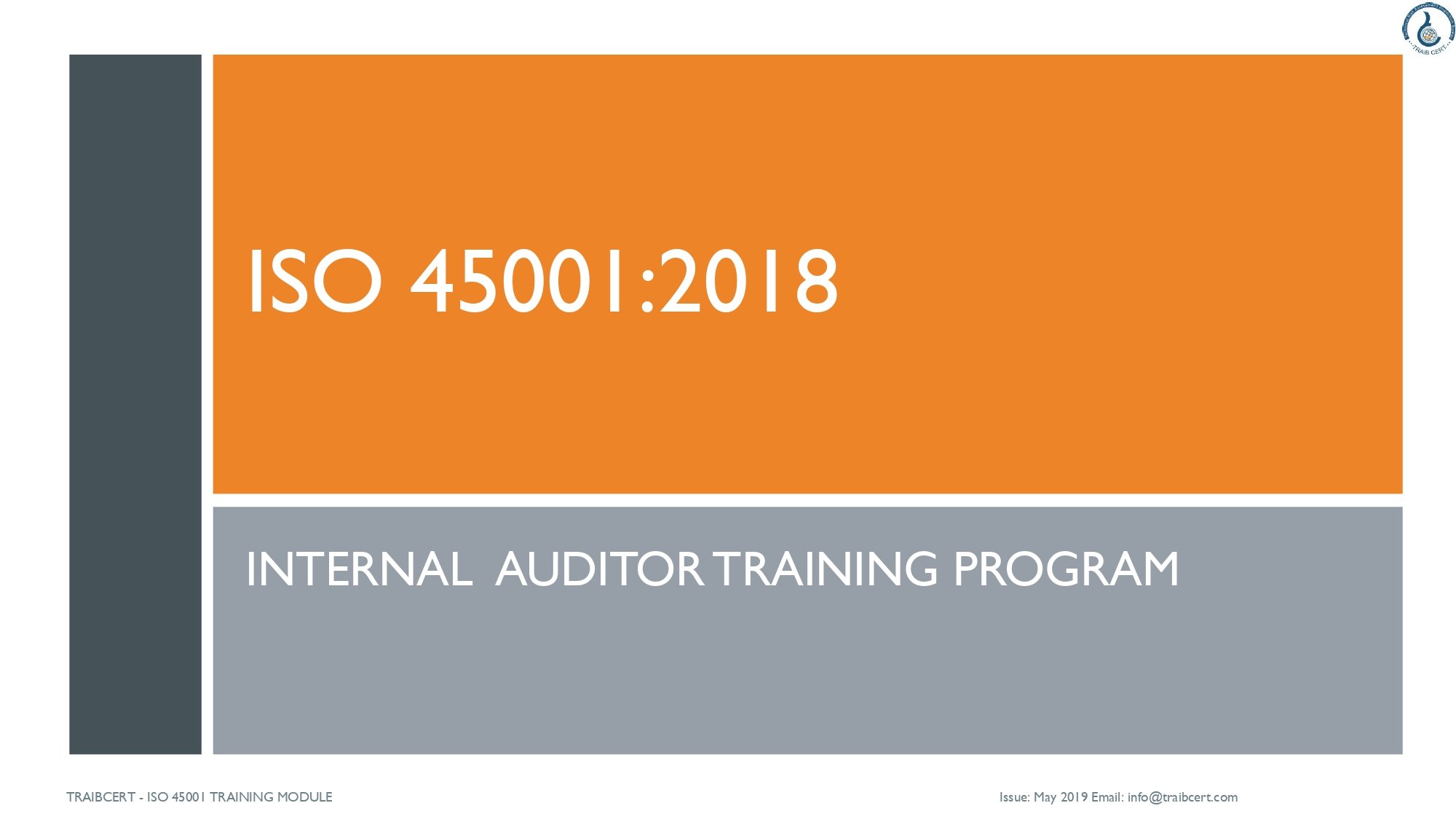 ISO 45001 :2018 internal Auditor Training course