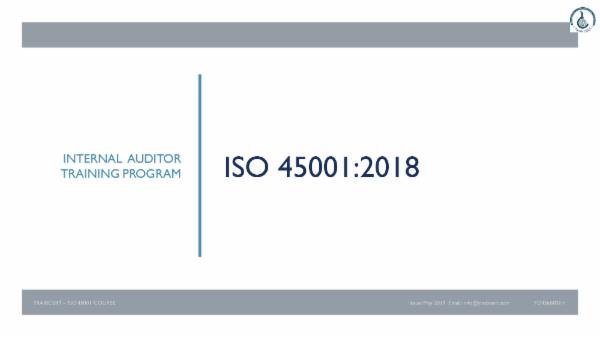 ISO 45001:2018 Internal Auditor Course
