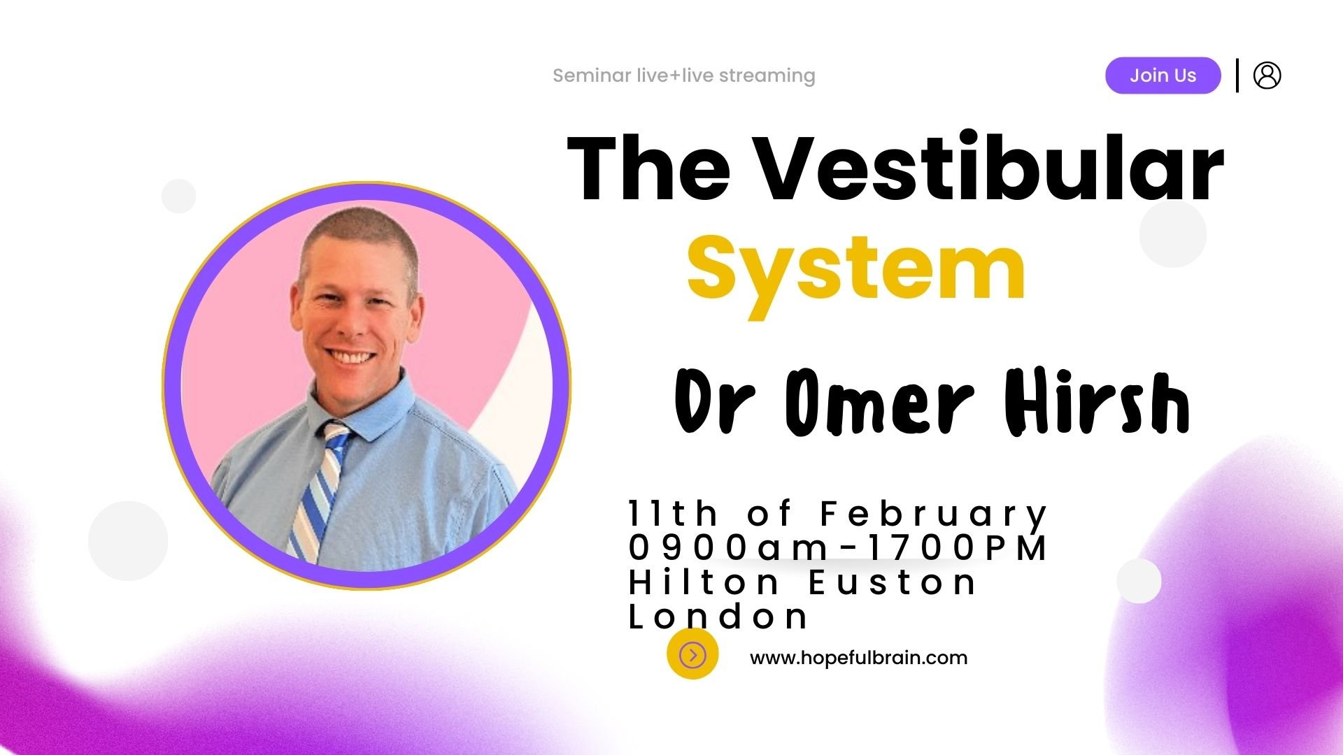 The Vestibular System and Its Role In Child Development - Full Day Seminar with Dr. Omer Hirsh Streamed by ZOOM