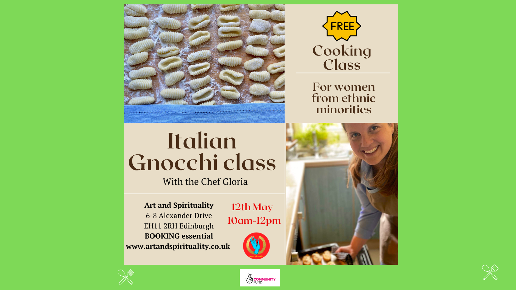 FREE COOKING CLASS: ITALIAN GNOCCHI for women from ethnic minorities 