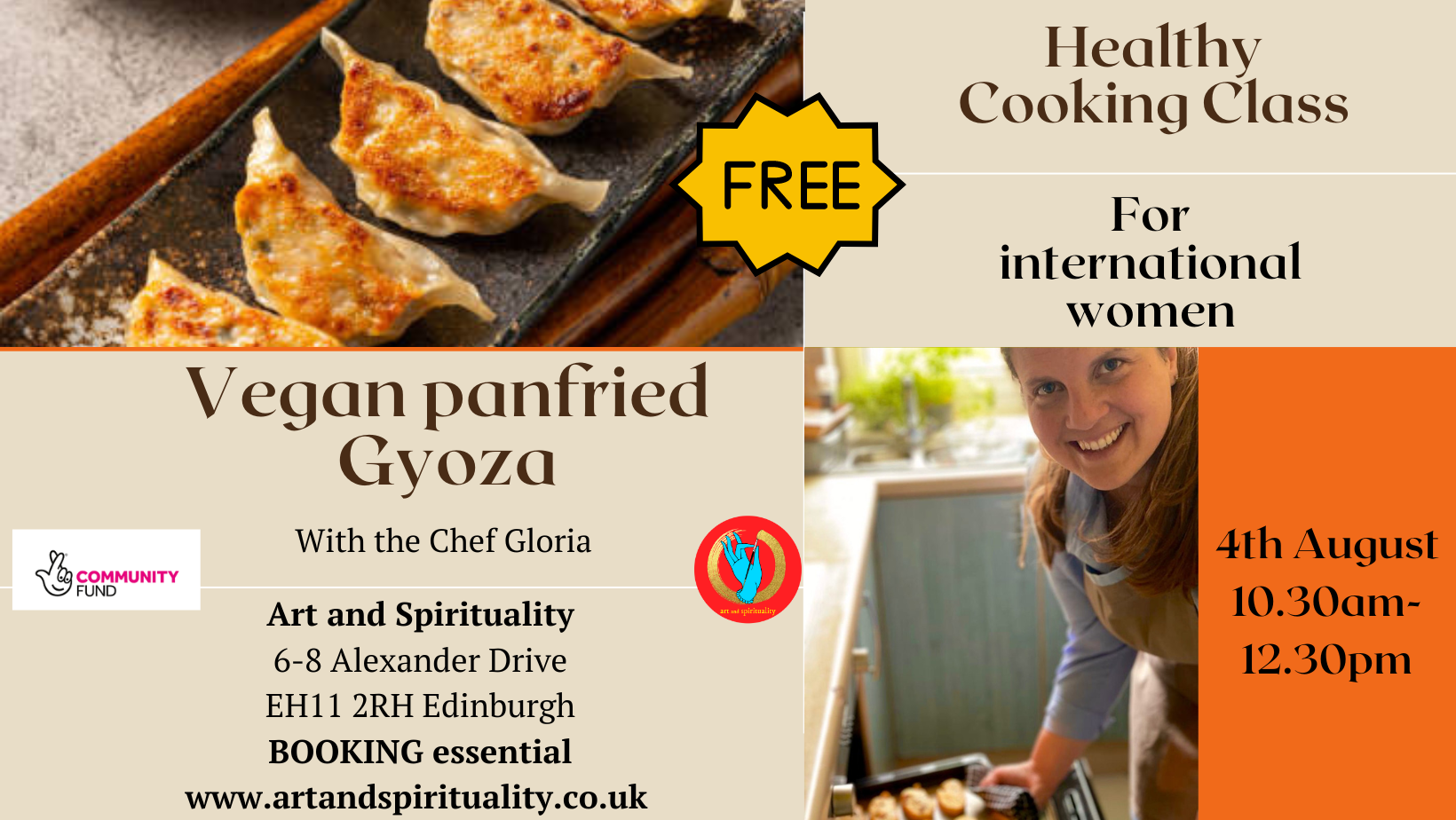4th August FREE COOKING CLASS: vegan panfried gyoza