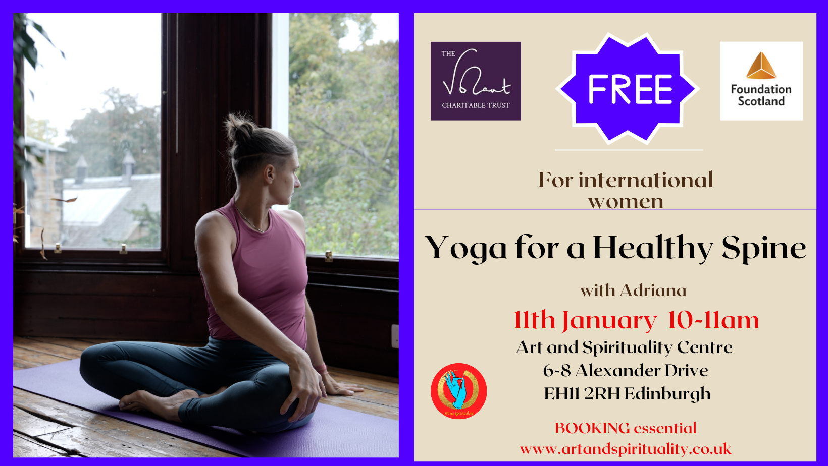 11th January FREE YOGA FOR A HEALTHY SPINE