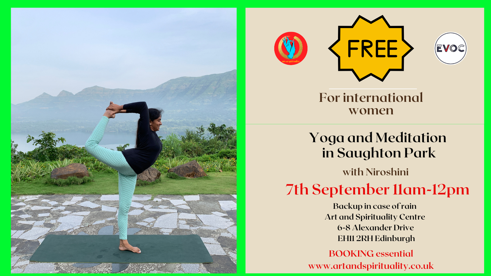 7th September: FREE YOGA AND MEDITATION in the park for international women (copy)