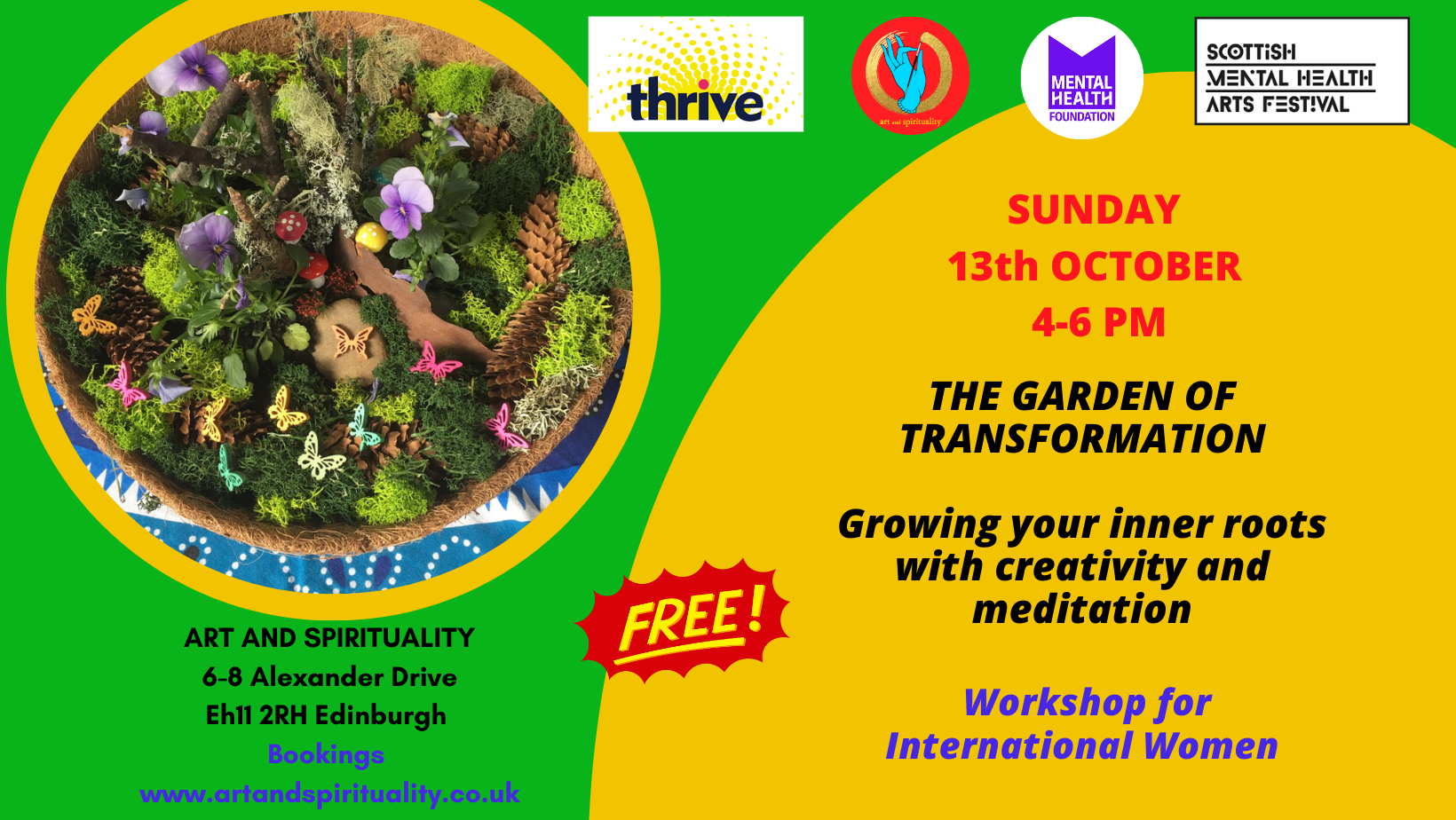 13th October FREE WORKSHOP: the Garden of Transformation