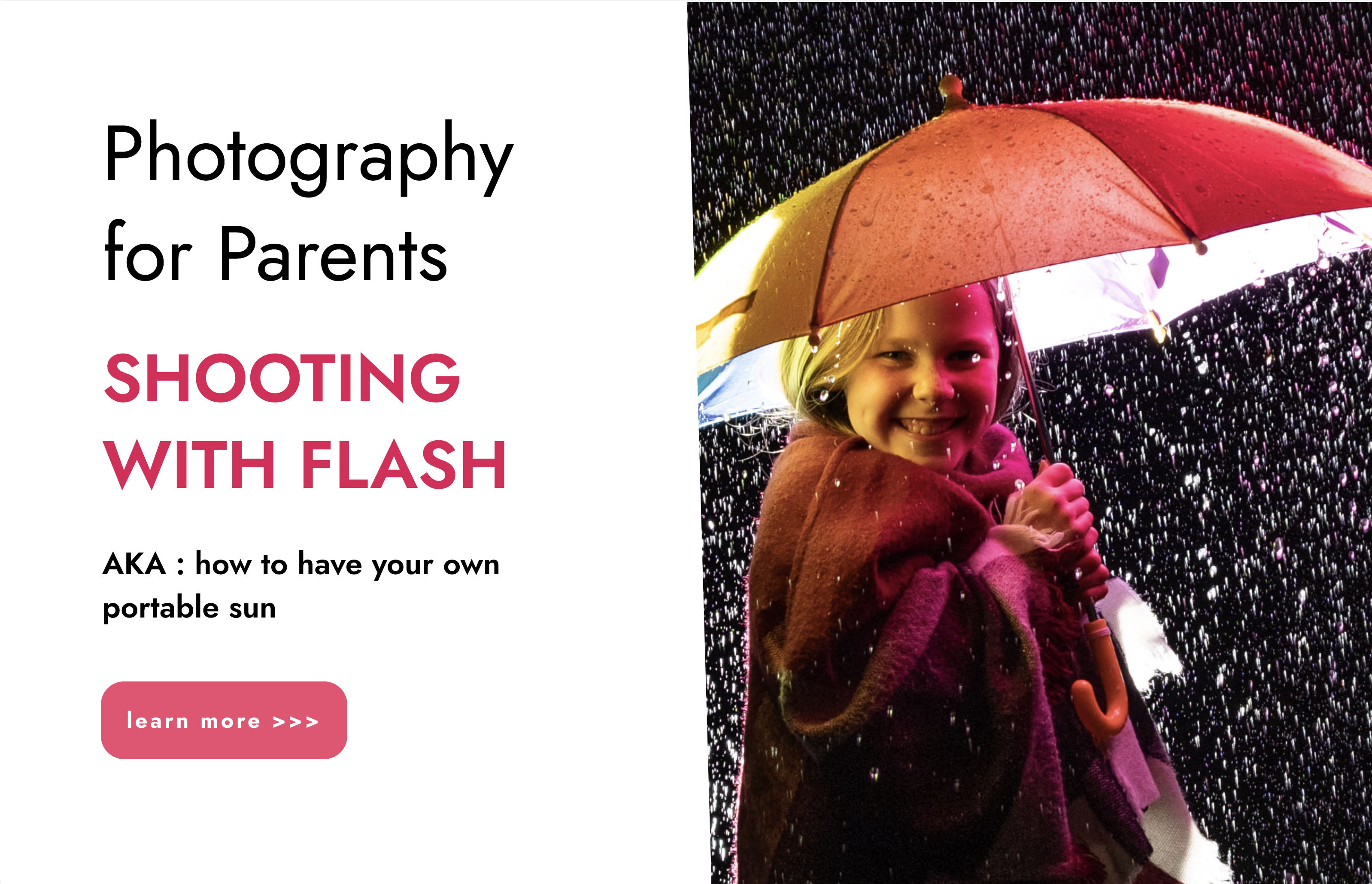 Photography for Parents - Shooting with Flash