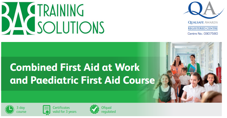 Combined First Aid at Work and Paediatric First Aid Course