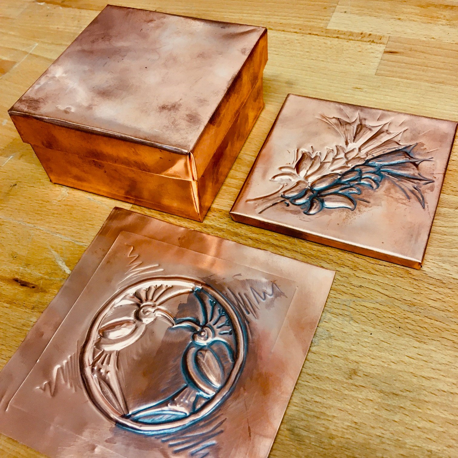 Embossed Copper Box