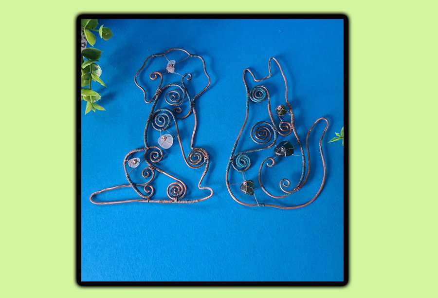 Copper Creatures; Copper Wire Forming and Weaving with Sea Glass/Beads embellishments