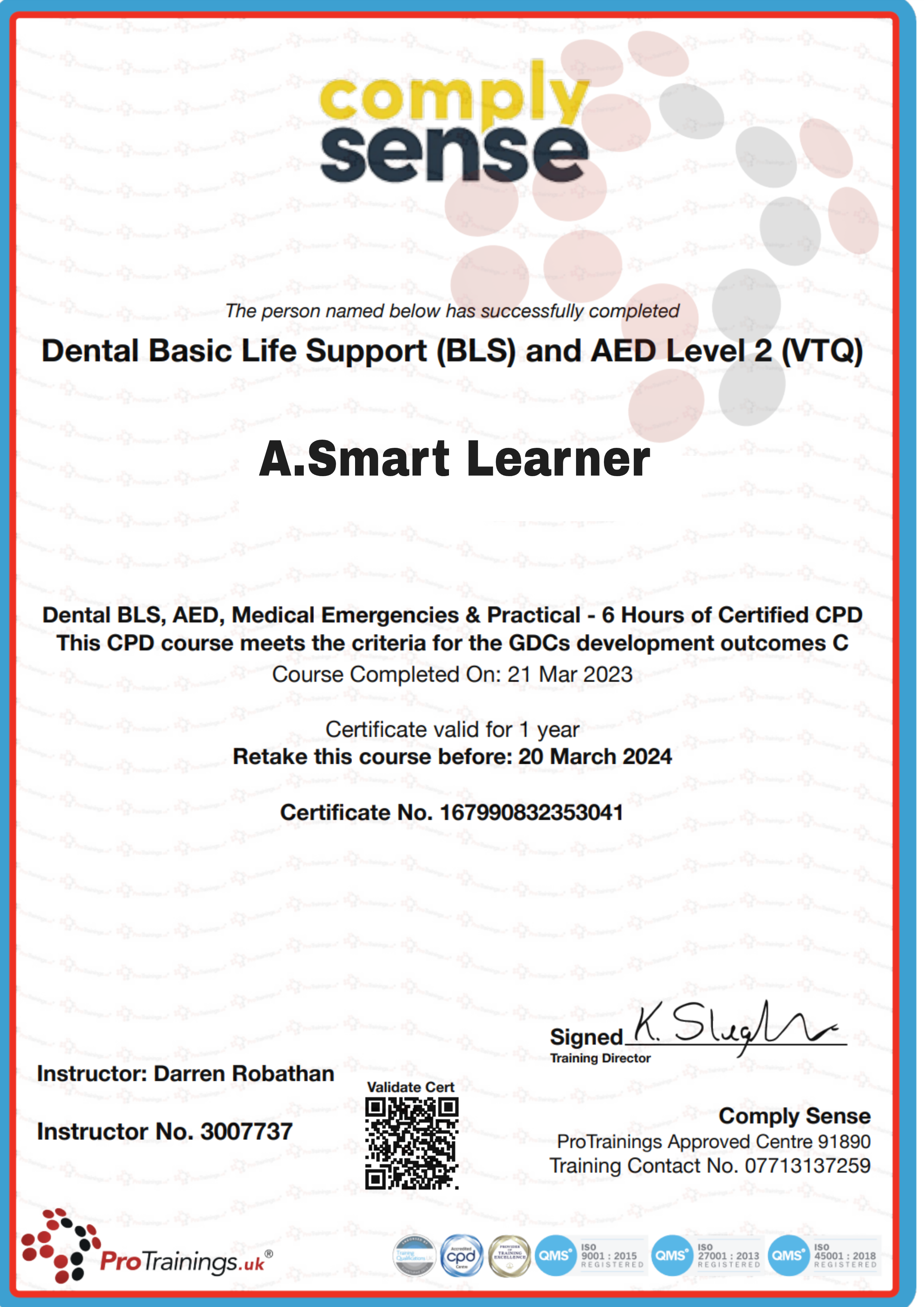 BLS First Aid Training For Dentistry