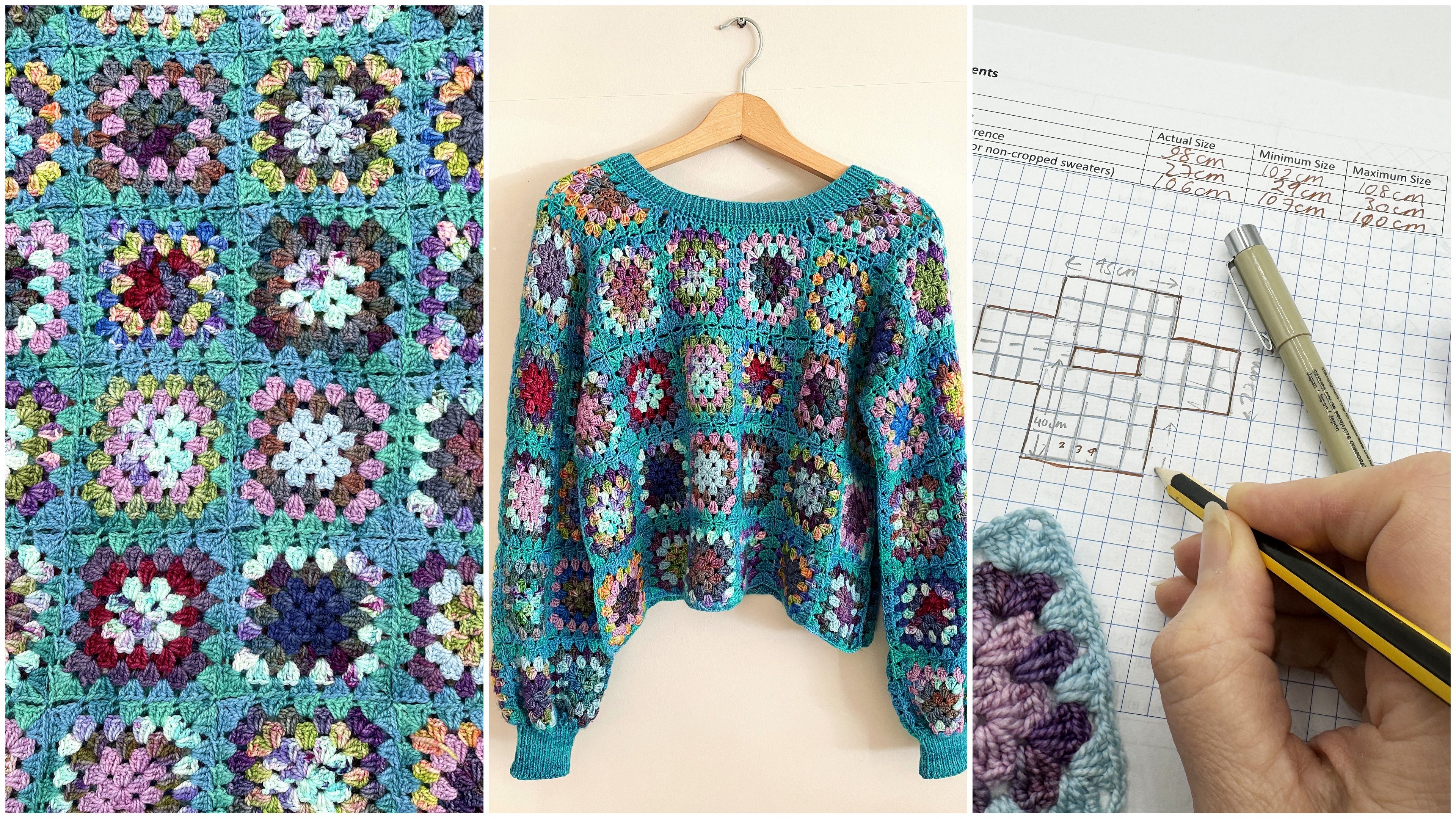 Design & Make Your Own Granny Square Sweater - Online Course Starting 22nd April 2024