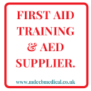 M De C B Medical First Aid Training Provider. logo