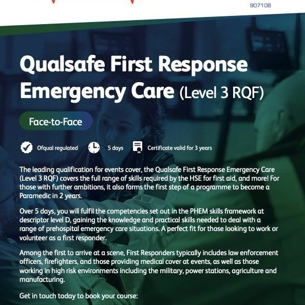 QA Level 3 Award in First Response Emergency Care (RQF)