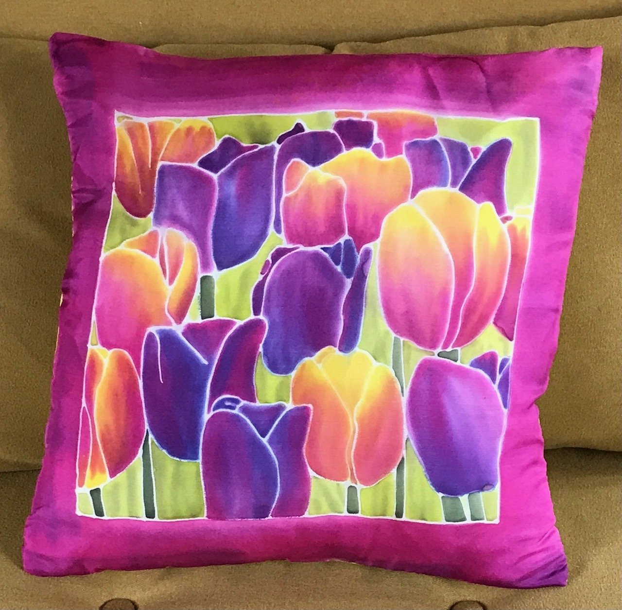 Silk Cushion Cover Painting for all Levels. 
