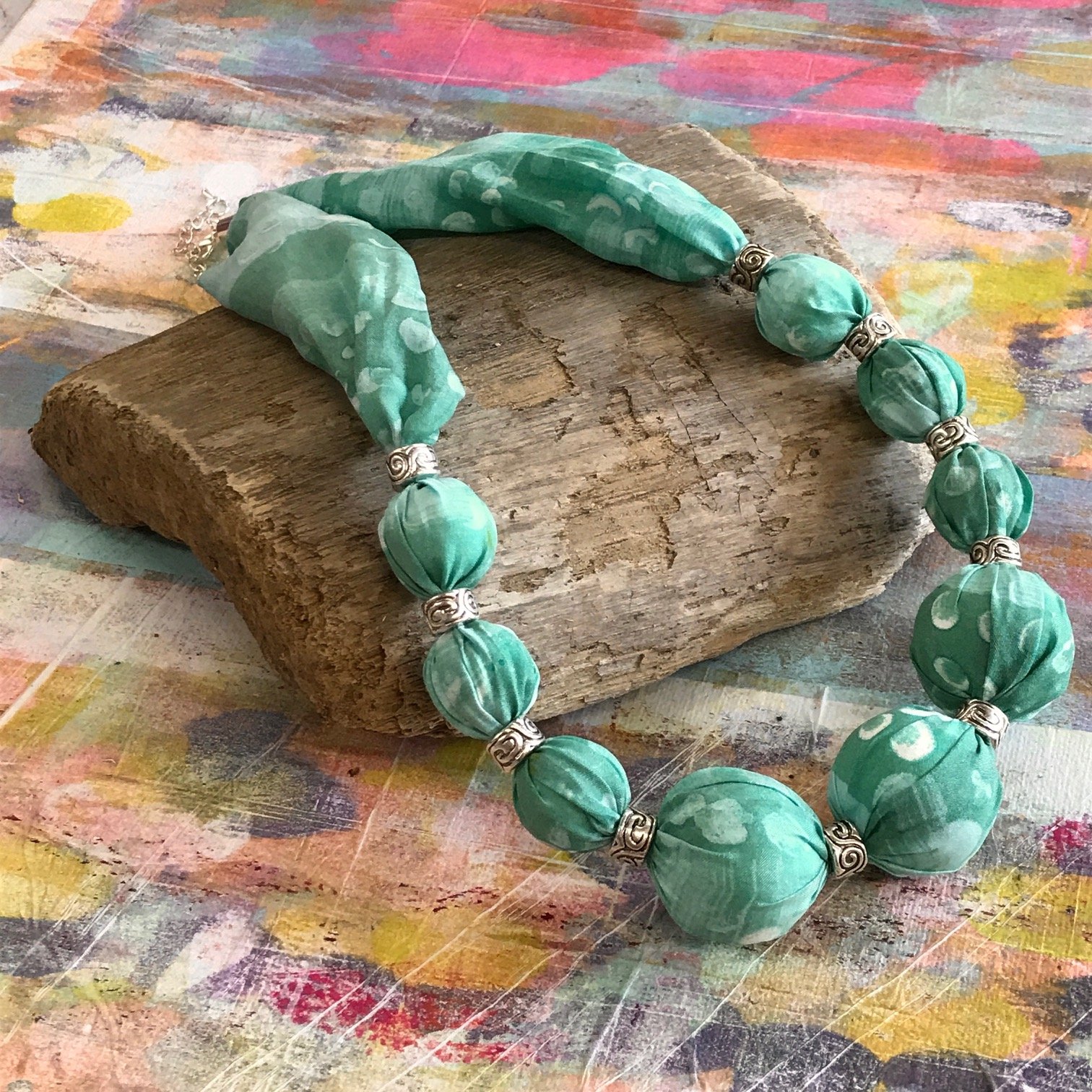 Silk Chunky Bead Necklace Workshop for all Levels. 