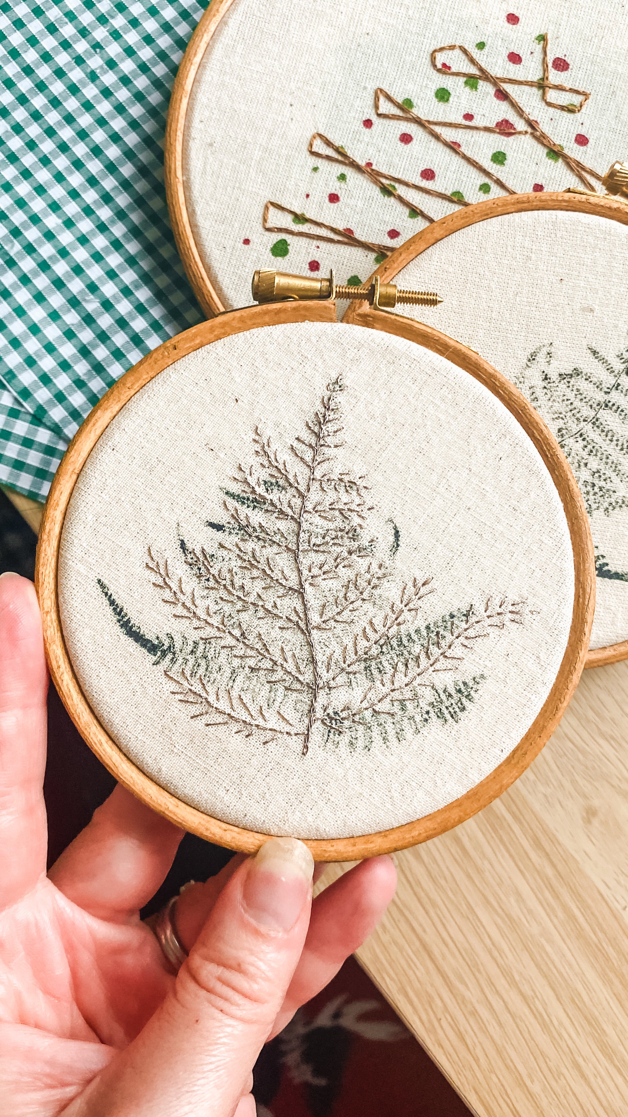 Festive Stamp & Stitch - Print your own Christmas Stocking and Festive Decorations in this embroidery and print-making workshop
