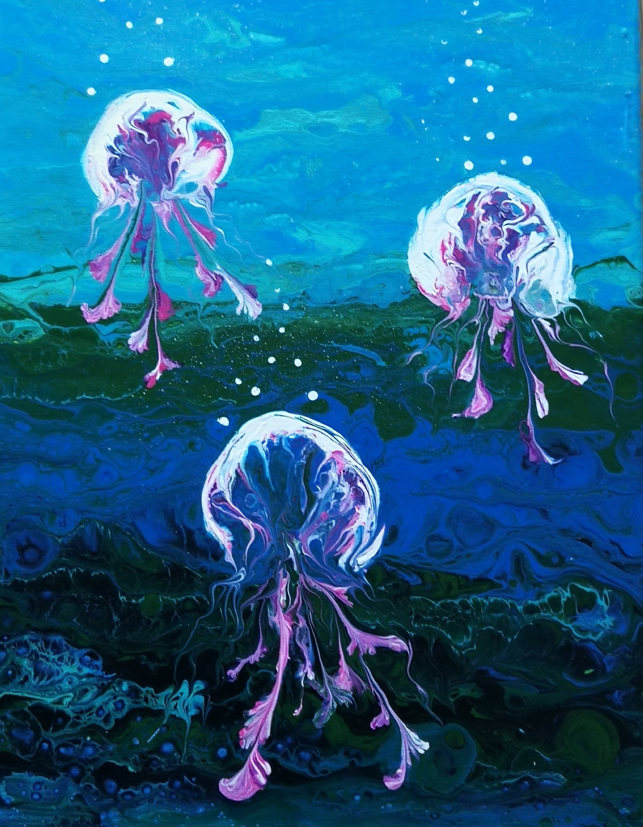 Paint pouring Jellyfish course - Bracknell