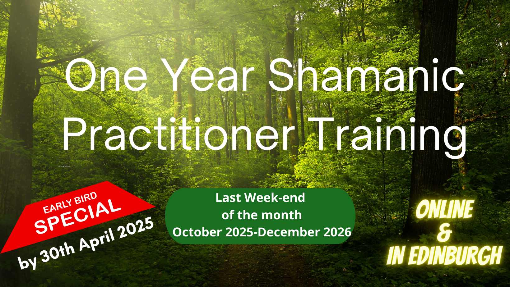 ONE YEAR SHAMANIC PRACTITIONER TRAINING 2025-26