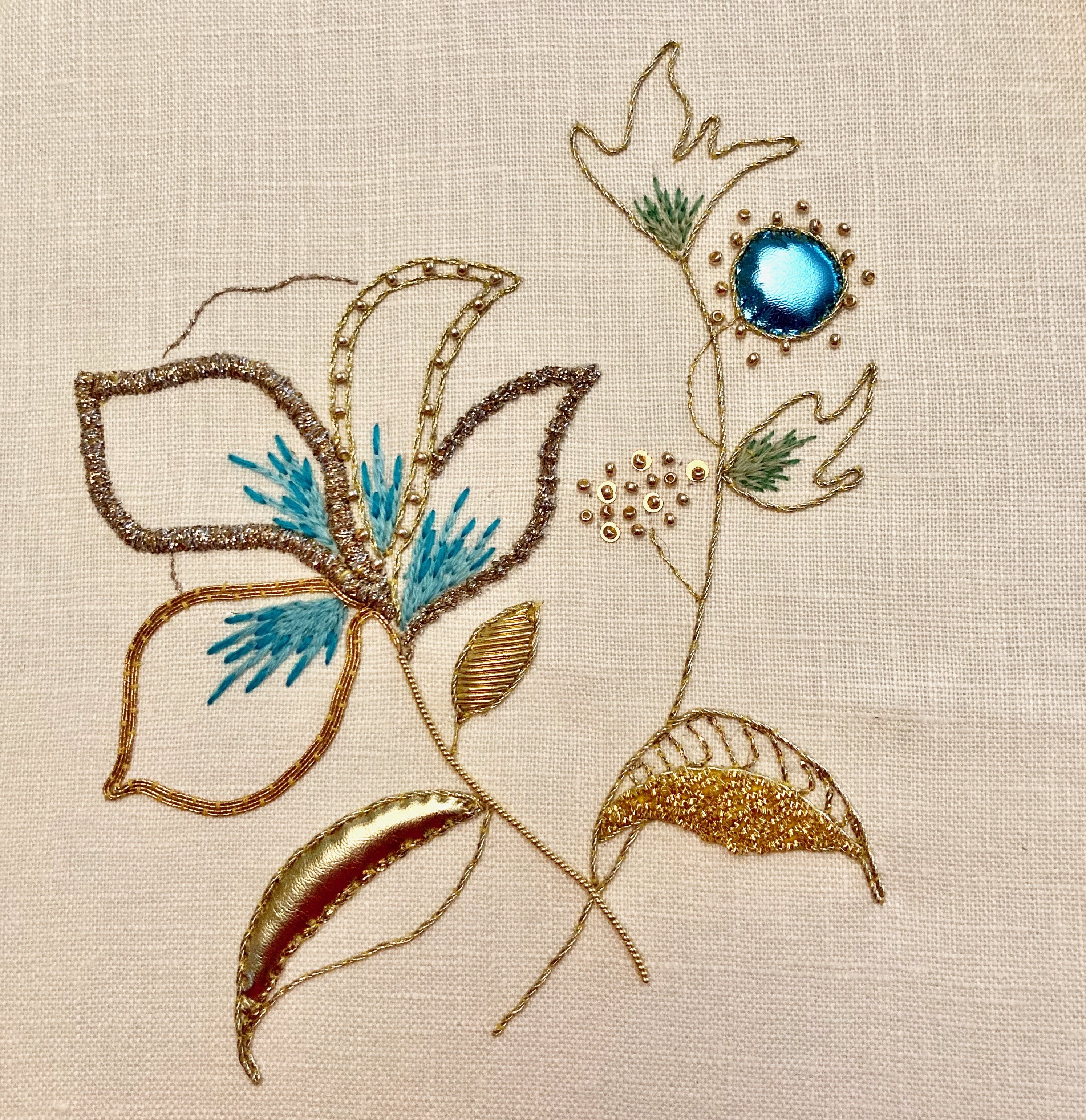 Essential Goldwork Embroidery Online/Distance Masterclass (UK PURCHASE ONLY)