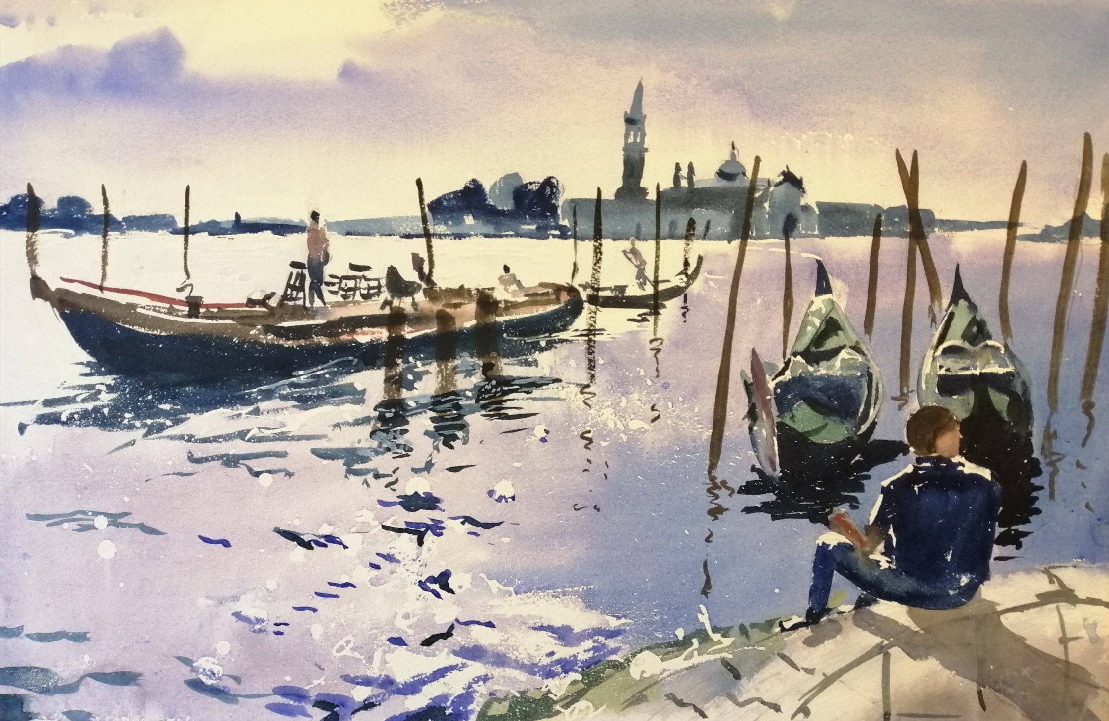 Vibrancy in Venice in watercolour 47mins