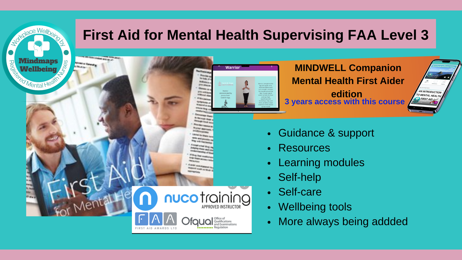 Closed Groups 
First Aid For Mental Health FAA Level 3 Award NUCO