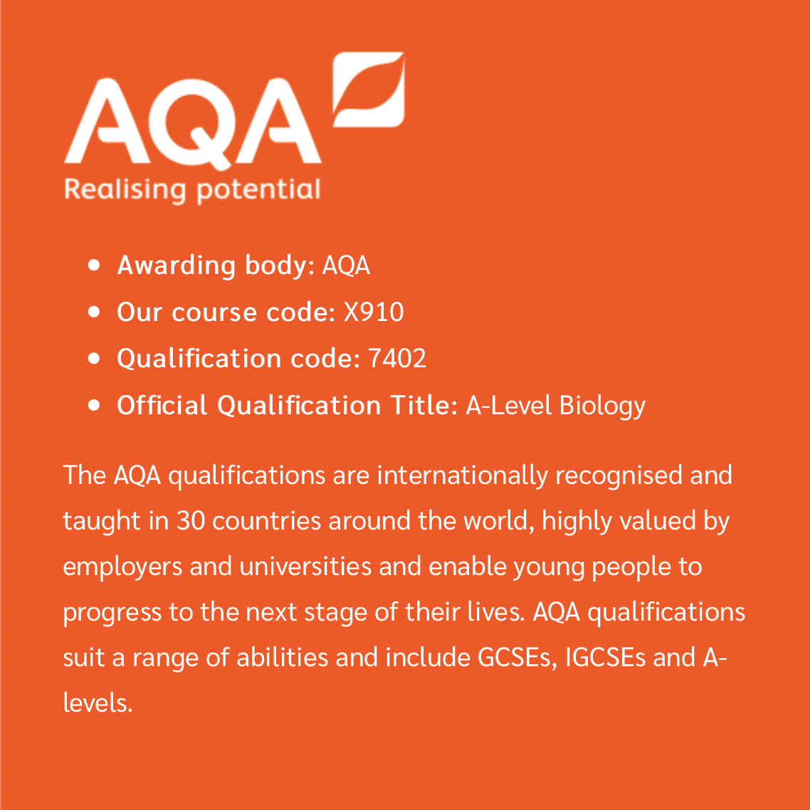 A-Level Biology Distance Learning Course by Oxbridge