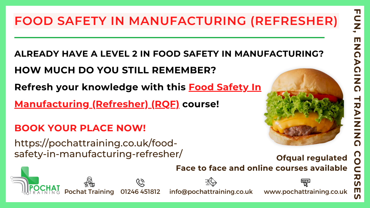 Food Safety In Manufacturing, (Refresher), Level 2