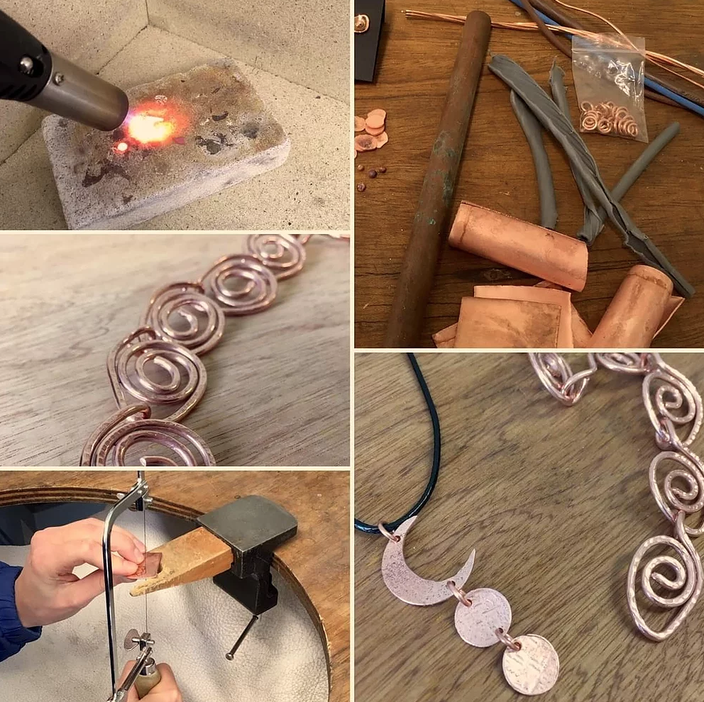 'Jewellery from reclaimed copper' workshop with Lesley Jane