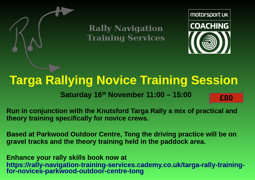 Targa Rally Training for Novices - Parkwood Outdoor Centre, Tong