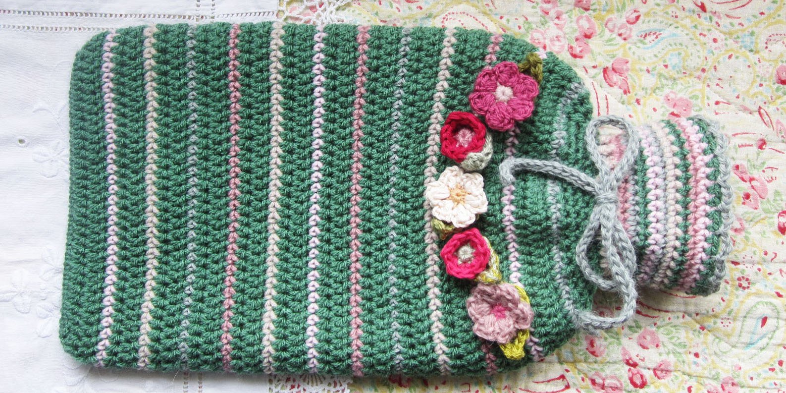 Beginners & Beyond Crochet-Along | Floral Hot Water Bottle Cosy