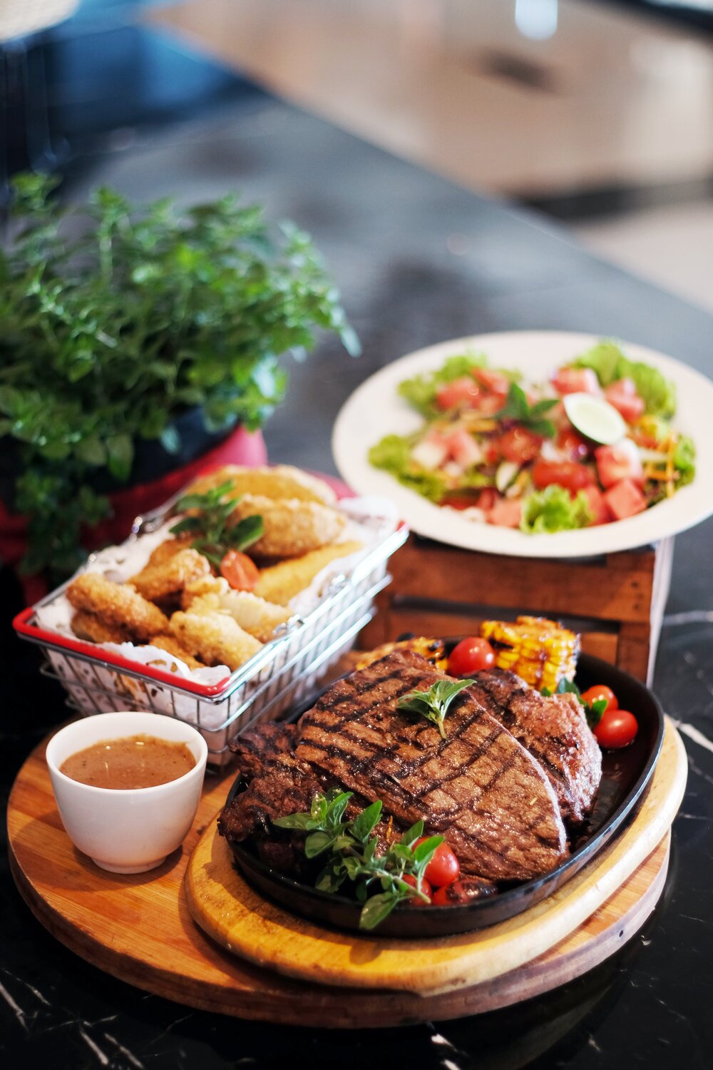 Succulent Steak And Sides