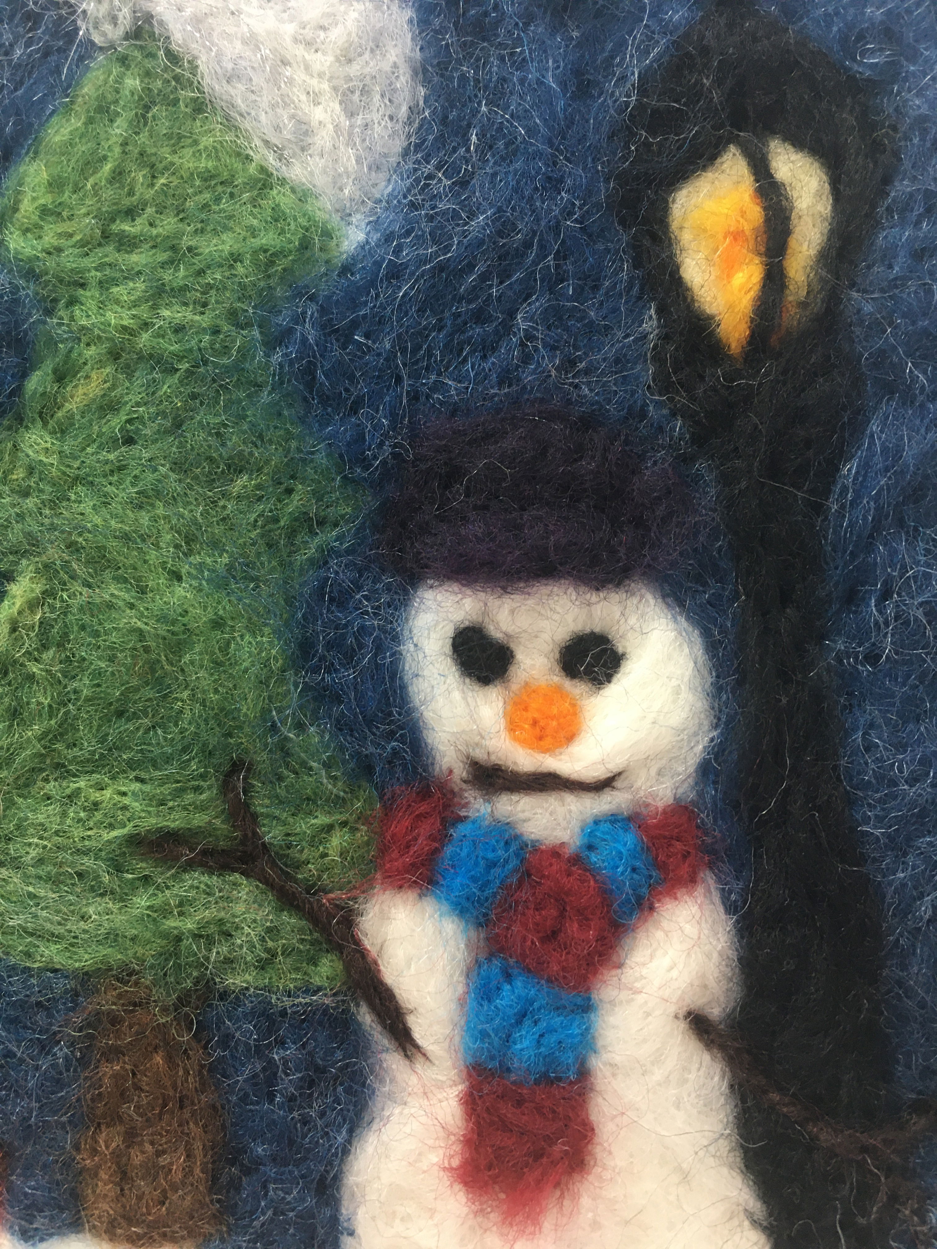 Needlefelt a Christmas Scene