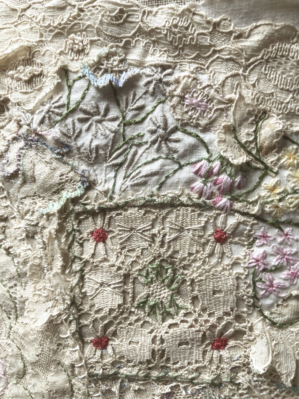 Vintage Linen and Lace - Slow Stitch - Hand Embroidery
