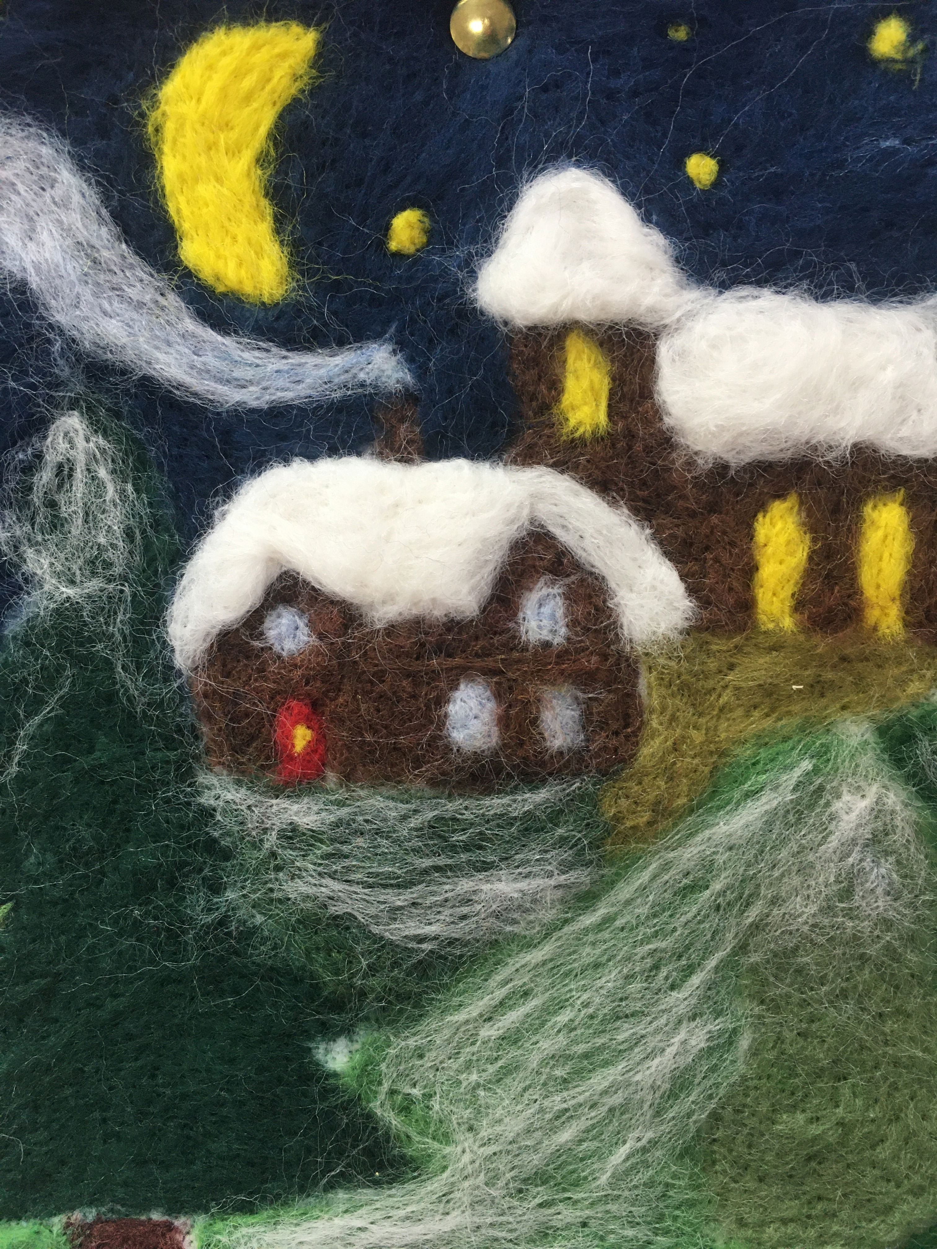 Needlefelt a Christmas Scene