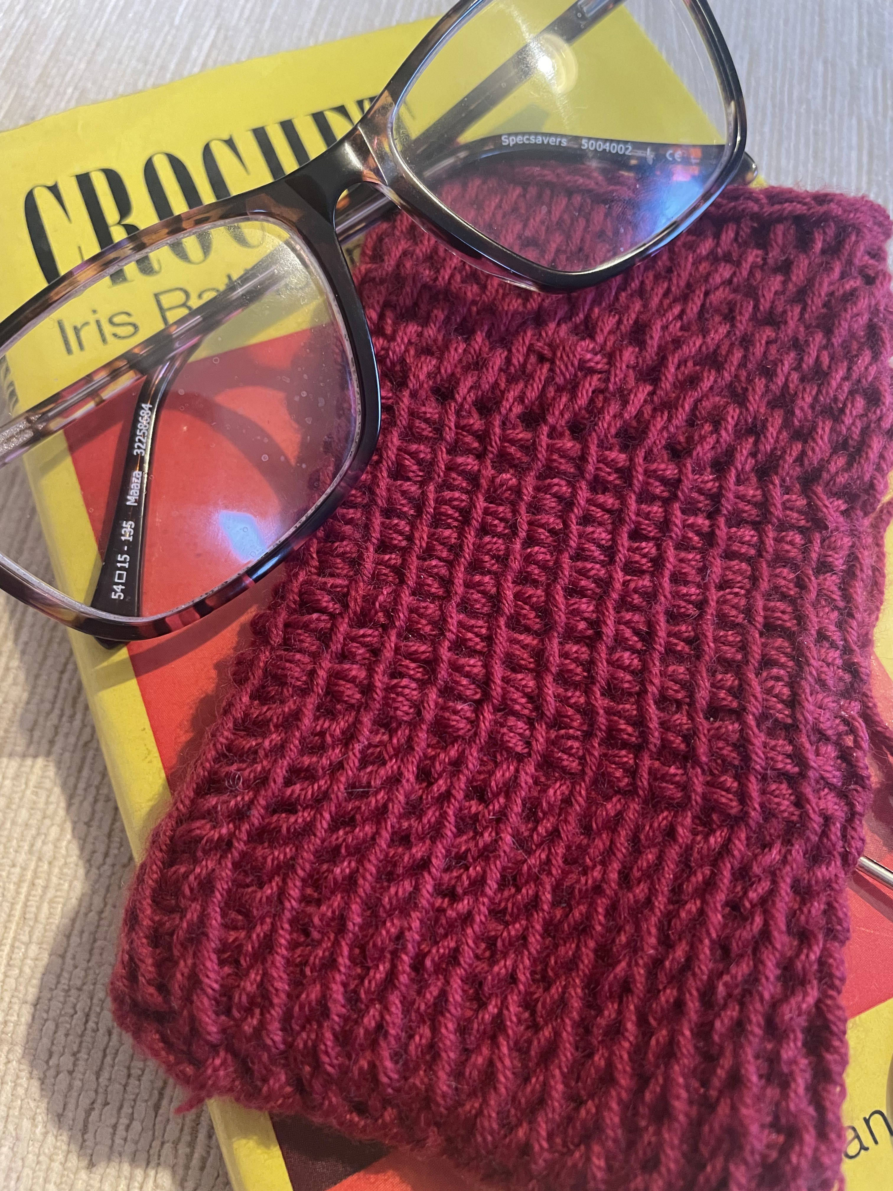 Tunisian Crochet Phone/Glasses Case